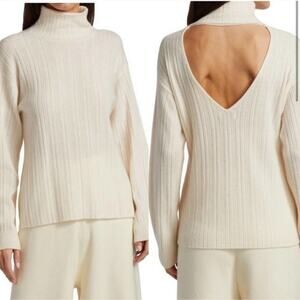Naadam cream cashmere ribbed turtleneck size medium
